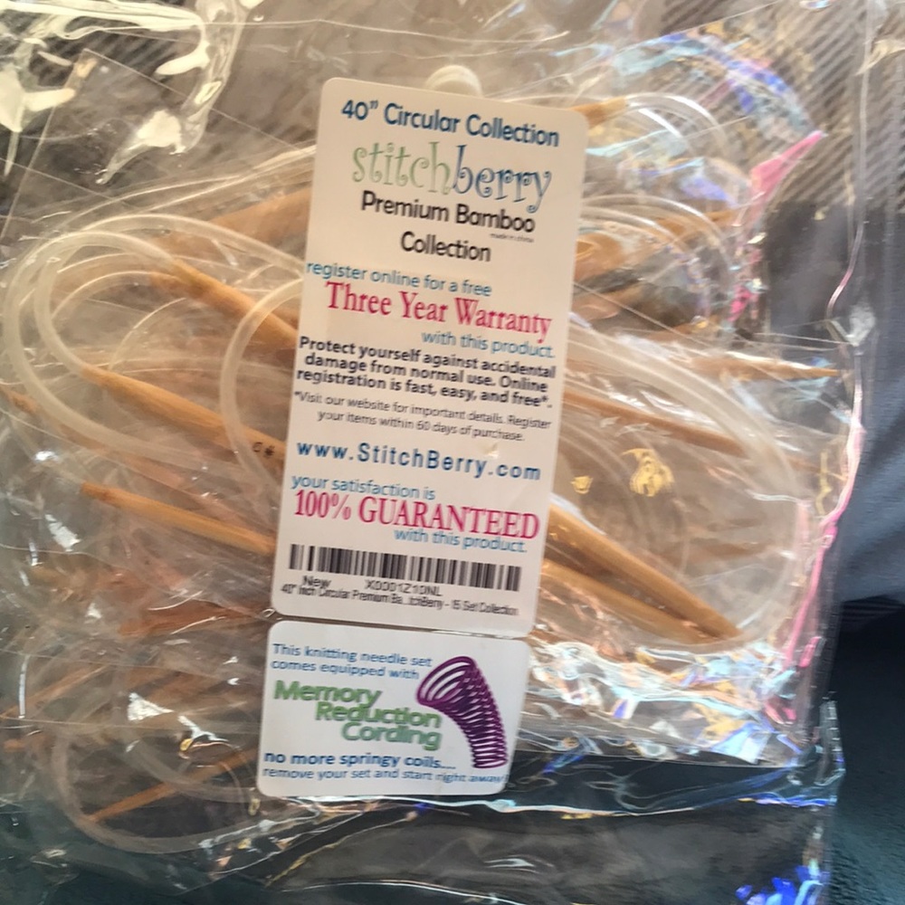 Complete set of bamboo circular knitting needles